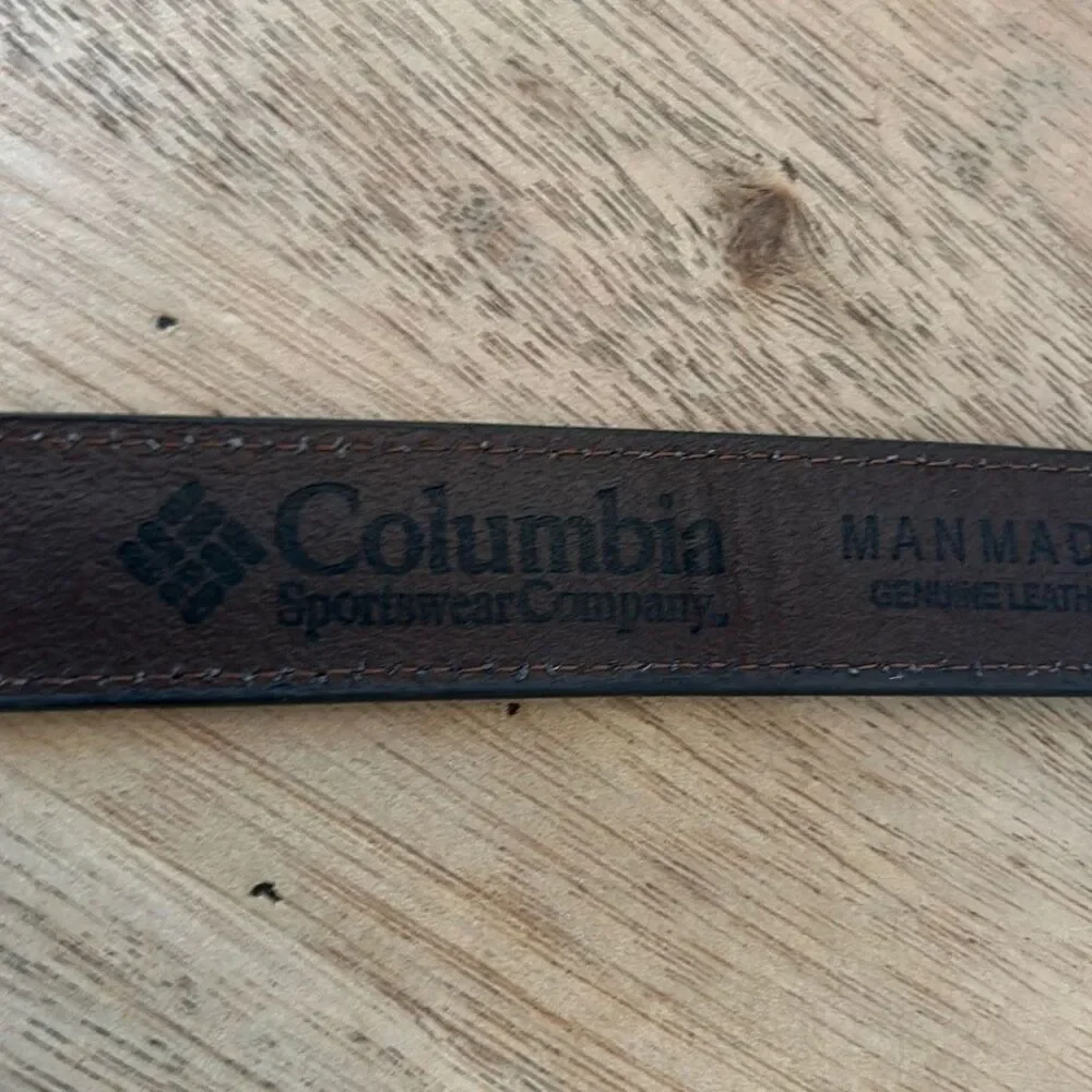 Columbia dark brown men's leather like belt size 42